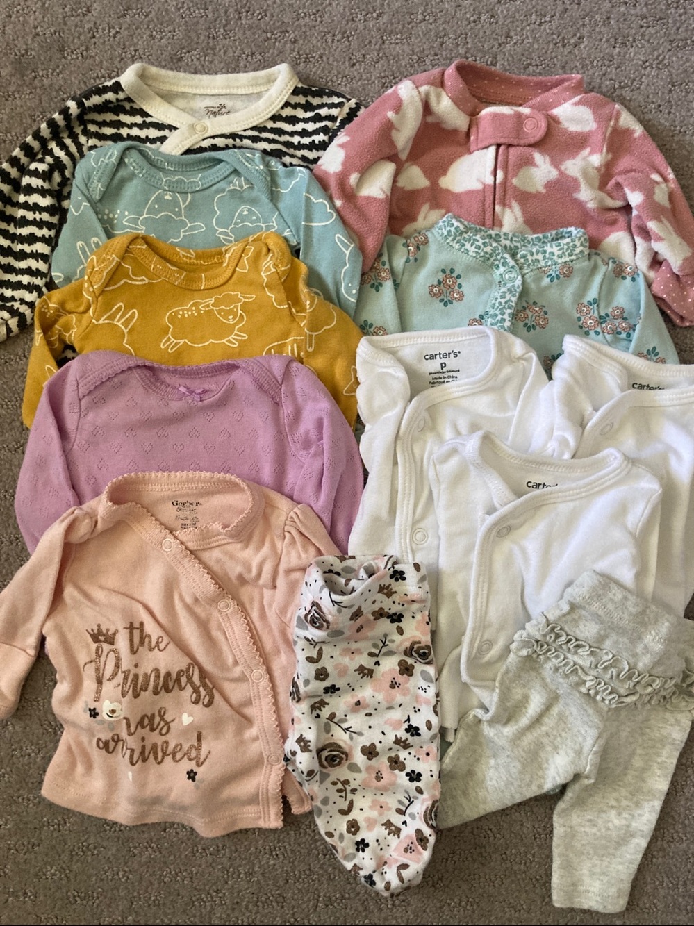 12-pc Bundle preemie infant girl clothes.